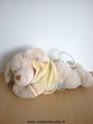 Chien Beige pull jaune Nicotoy