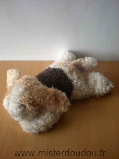Chien Blanc beige marron Nounours