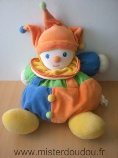 Clown Orange bleu vert Kissy