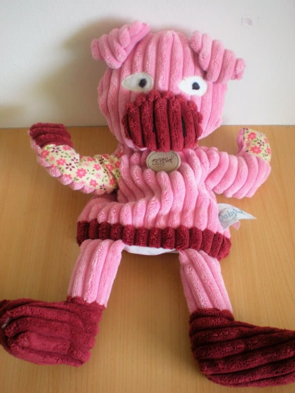 Cochon Rose rouge fleurs Baby nat