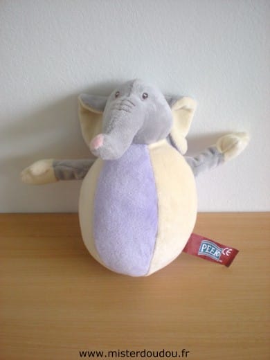 Eléphant Gris mauve jaune Peeko