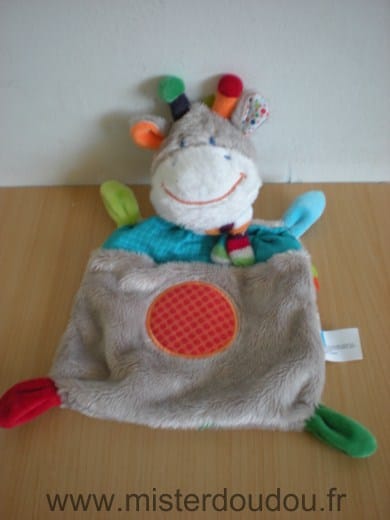 Girafe Gris bleu rond rouge Nicotoy