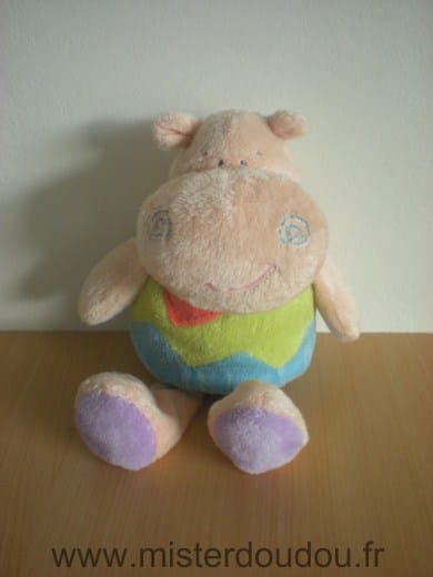Hippopotame Beige vert bleu Maxita