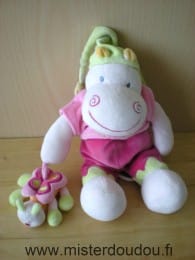 Hippopotame Rose bonnet vert Nattou