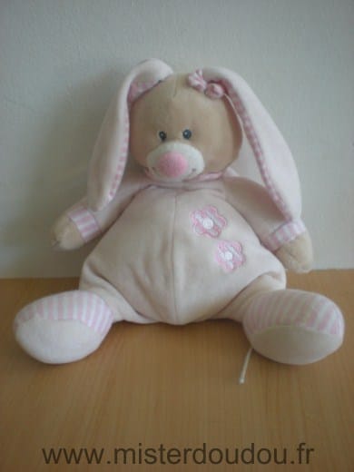 Lapin Rose deux fleurs Bout chou