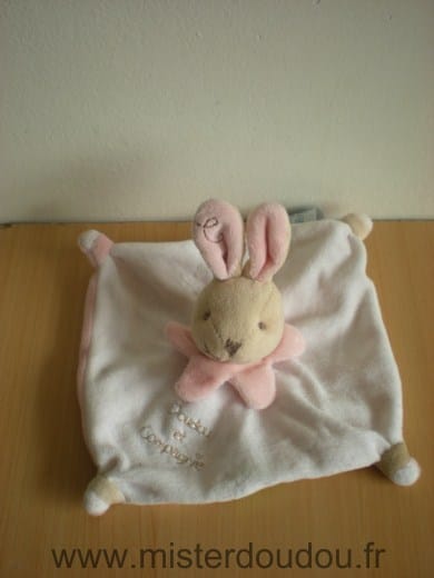 Lapin Blanc rose Doudou et compagnie