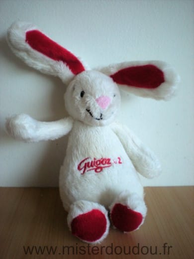Lapin Blanc rouge peluche Guigoz