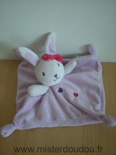 Lapin Rose coeur noeud rouge Nicotoy
