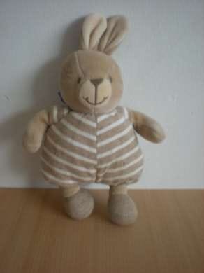 Lapin Rayé beige blanc Nounours