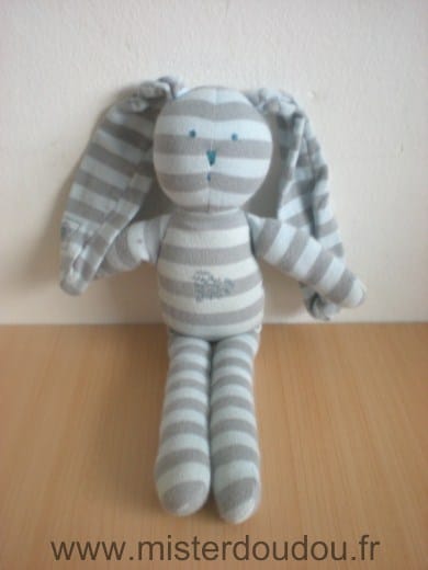 Lapin Rayé gris bleu Petit bateau