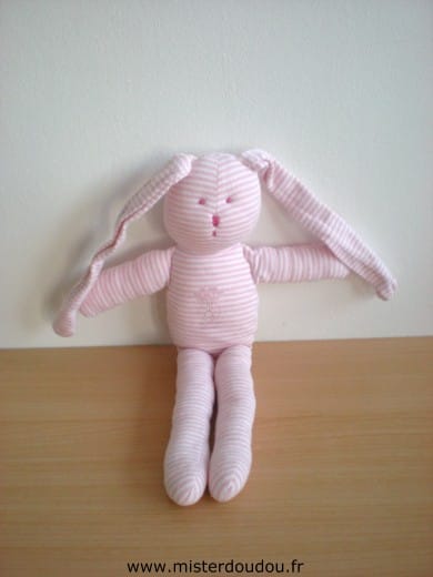 Lapin Rayé rose blanc Petit bateau