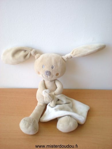 Lapin Beige mouchoir blanc Pommette