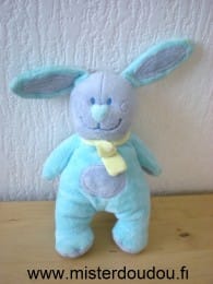 Lapin Bleu mauve écharpe verte Tex
