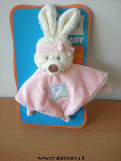 Lapin Rose ave motifs fleurs Tex