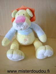 Lion Bleu jaune orange Mots d enfants
