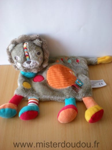 Lion Gris rond orange simba Nicotoy