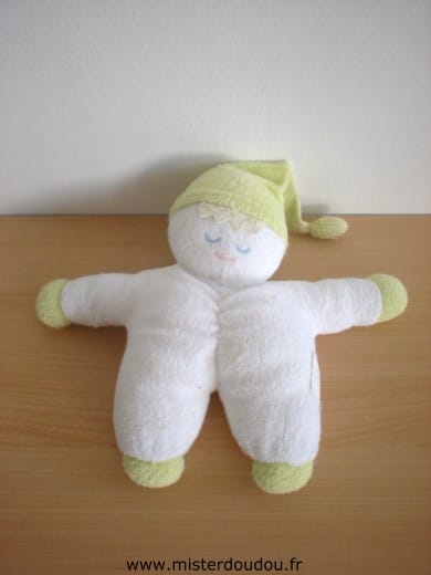 Lutin Blanc vert tissus eponge Lierac