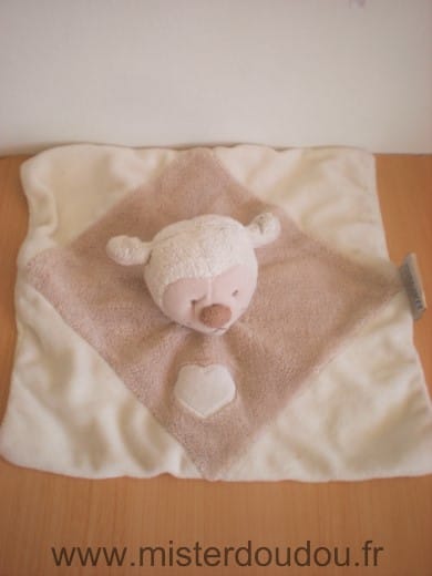 Mouton Ecru beige coeur Nattou