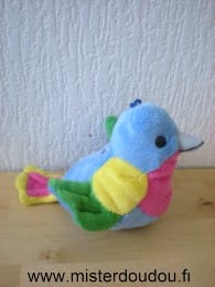 Oiseau Bleu jaune vert rose Gipsy