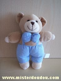Ours Beige salopette vichy bleu Marque Inconnue