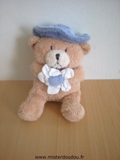 Ours Beige mauve fleur blanche Ajena
