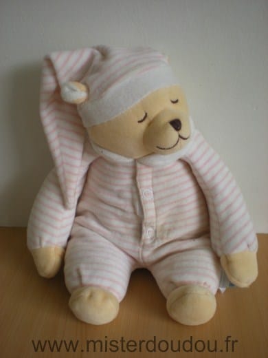 Ours Raye rose blanc Babiage