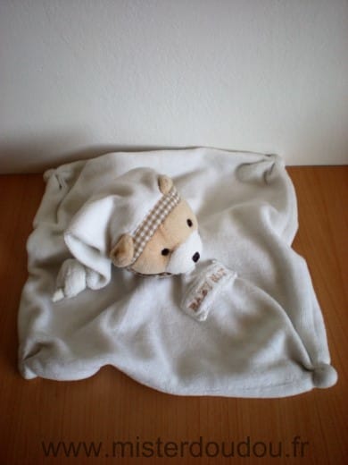 Ours Blanc col vichy beige Baby nat