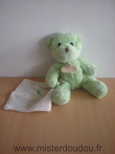 Ours Vert mouchoir blanc Baby nat