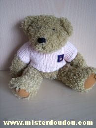 Ours Beige pull rose Castagnette