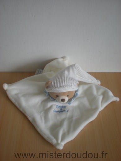 Ours Ecru bleu Doudou et compagnie