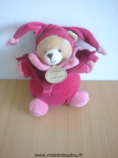 Ours Rose fushia Doudou et compagnie