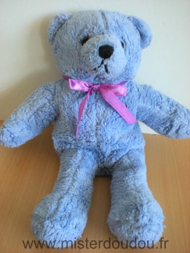 Ours Mauve ruban rose Enesco