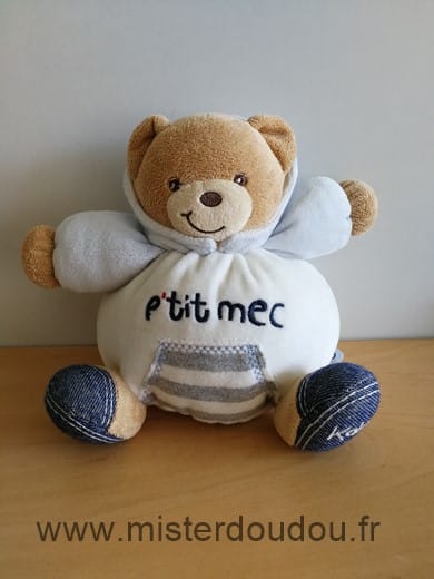 Ours Blanc bleu ptit mec Kaloo