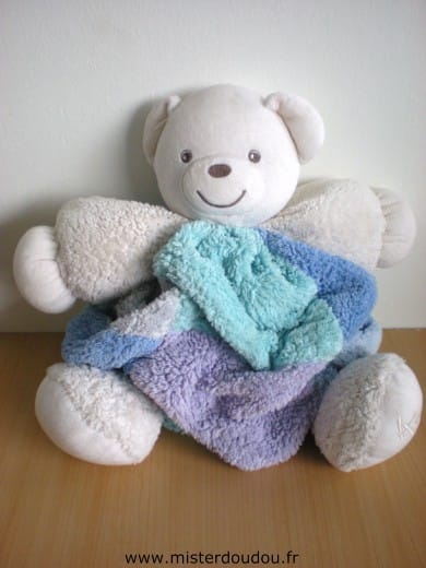 Ours Blanc bleu turquoise mauve Kaloo