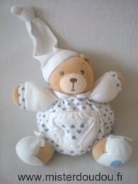 Ours Blanc coeurs bleus Kaloo