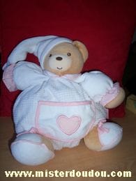 Ours Blanc et rose Kaloo