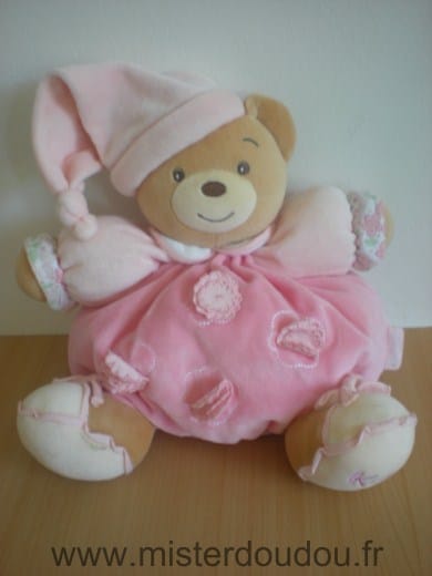 Ours Rose bonnet rose fleurs Kaloo