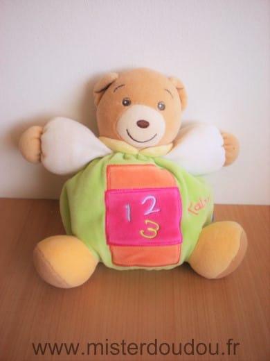 Ours Vert blanc rose orange Kaloo