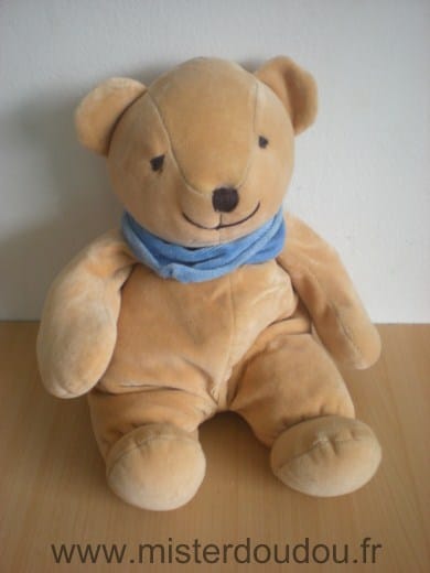 Ours Beige foulard bleu Kiabi baby