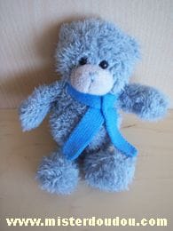 Ours Gris écharpe bleue L dake