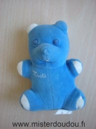 Ours Bleu blanc en velours Mustela