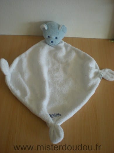 Ours Musti bleu blanc Mustela
