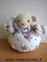 Ours Blanc motifs ours lapins Natalys