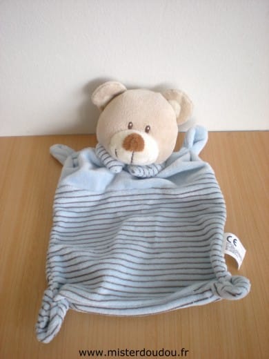 Ours Bleu rayures grises Nicotoy