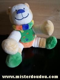 Ours Vert-orange-ecru-bleu Nicotoy