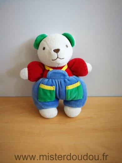 Ours Rouge salopette bleue Nounours