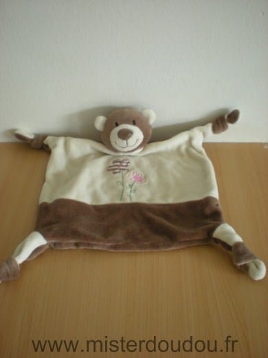 Ours Marron ecru fleurs Playkids