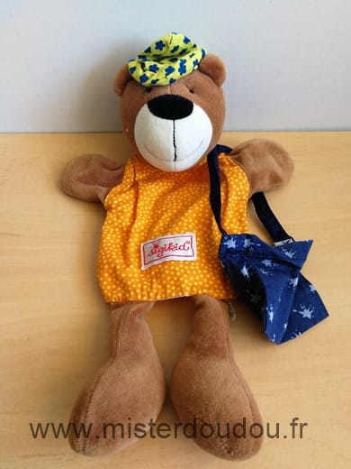 Ours Marron orange sac bleu Sigikid