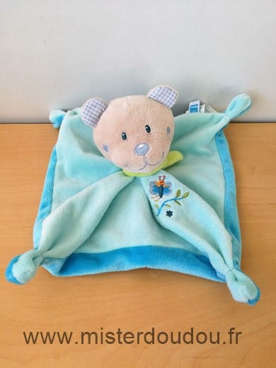 Ours Bleu echarpe verte papillon Tex