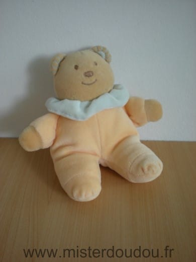 Ours Rose saumon colerette bleue Tex